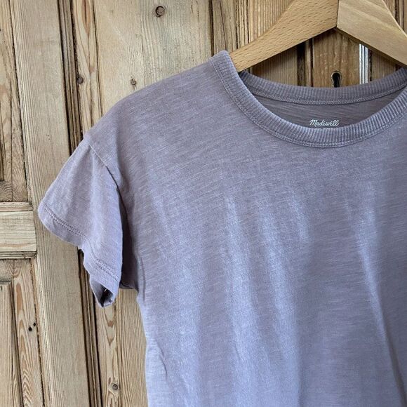 Madewell XXS Whisper Crewneck Tee Muted Mauve Pink Crewneck Short Sleeve T-Shirt - Picture 2 of 7